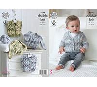 King Cole 4798 Knitting Pattern Baby Cardigan & Waistcoats in King Cole Drifter for Baby DK,Multicolor,14" - 22" chest