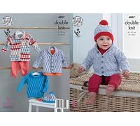 King Cole 4807 Knitting Pattern Jacket Coat Sweater and Hat in King Cole Cherish & Cherished DK