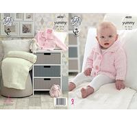 King Cole 4820 Knitting Pattern Baby Jacket and Blanket in Yummy Chunky, 14" - 22" Chest
