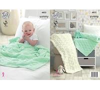 King Cole 4822 Knitting Pattern Baby Blankets in King Cole Yummy Chunky
