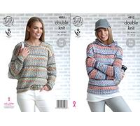 King Cole 4853 Knitting Pattern Womens Sweater and Hoodie in King Cole Drifter DK,Multicolor,32" - 42" bust