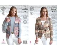 King Cole 4855 Knitting Pattern Womens Easy Knit Cardigan and Waistcoat in King Cole Drifter DK,Multicolor,32" - 50" bust