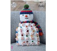 King Cole 4871 Knitting Pattern : Advent Snowman and Santa