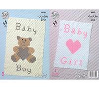 King Cole 4890 Crochet Pattern Baby Blankets in King Cole Comfort DK