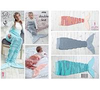 King Cole 4908 Crochet Pattern Baby Child Adult Mermaid Tail Blanket in King Cole DK