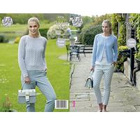 King Cole 4936 Knitting Pattern Womens Raglan Cardigan and Sweater in King Cole Luxury Merino DK,Multicolor,28" - 46" (71cm - 117cm) Bust.