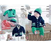 King Cole 4948 Knitting Pattern Baby Childrens Jackets Sweater and Hat in Comfort Aran