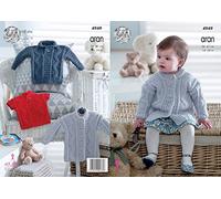 King Cole 4949 Knitting Pattern Baby Childrens Coat and Sweaters in King Cole Comfort Aran