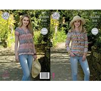 King Cole 4955 Knitting Pattern Womens Sweater and Cardigan in King Cole Drifter DK
