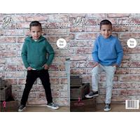 King Cole 4971 Knitting Pattern Boys Easy Knit Sweater and Hoodie in King Cole Comfort Chunky