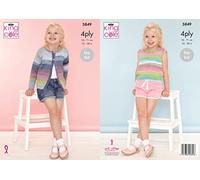 King Cole 4ply Children’s Knitting Pattern Girls Easy Knit Cardigan & Top (5849)