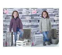 King Cole 5062 Aran Knitting Pattern Girls Cabled Cardigan