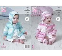 King Cole 5102 Knitting Pattern Baby Hooded and Collared Coats and Hat in Cottonsoft Baby Crush DK