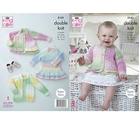 King Cole 5141 Knitting Pattern Baby Child Cardigans and Dress in Melody DK
