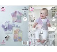 King Cole 5142 Knitting Pattern Baby Child Cardigans and Gilet in Melody DK Multicolor