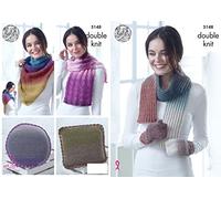 King Cole 5148 Knitting Pattern Scarf Mittens Wraps and Cushions in King Cole Curiosity DK