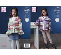 King Cole 5165 Knitting Pattern Girls Raglan Cardigans in Splash DK