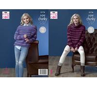 King Cole 5174 Knitting Pattern Womens Boat and Cowl Neck Sweaters in Orbit Super Chunky