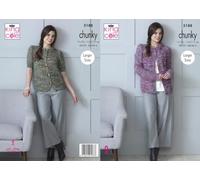 King Cole 5188 Knitting Pattern Womens Long and Short Sleeved Cardigans in Shadow Chunky