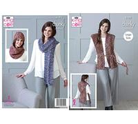 King Cole 5192 Knitting Pattern Womens Scarf Hat Cowl and Shoulder Wrap in Shadow Chunky