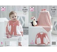 King Cole 5207 Knitting Pattern Matinee Coat Blanket Hat Bootees in Cottonsoft Candy & Cottonsoft DK
