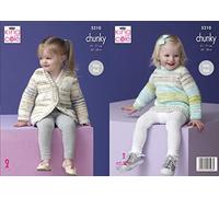 King Cole 5210 Knitting Pattern Childrens Easy Knit Sweater and Cardigan in Comfort Cheeky Chunky