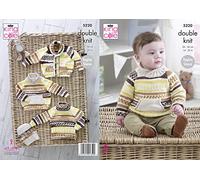 King Cole 5220 Knitting Pattern Baby Sweaters Jacket Hat in Cherish DK