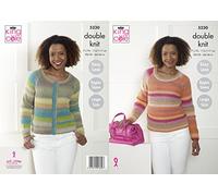 King Cole 5230 Knitting Pattern Womens Easy Lace Raglan Sleeve Sweater and Cardigan in Sprite DK