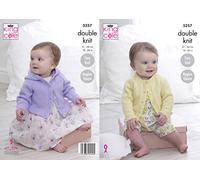 King Cole 5257 Knitting Pattern Baby Girls Raglan Cardigans in Big Value Baby DK