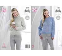 King Cole 5282 Knitting Pattern Womens Raglan Sweaters in Indulge Chunky