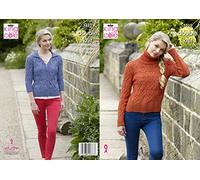King Cole 5310 Knitting Pattern Womens Cardigan and Sweater in Merino Blend DK