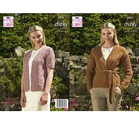 King Cole 5321 Knitting Pattern Womens Long and Short Sleeved Cardigan in Big Value Chunky