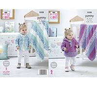 King Cole 5328 Knitting Pattern Baby Child Cardigan Hoodie and Blanket in Yummy and Comfort Chunky