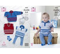 King Cole 5353 Knitting Pattern Baby Sweater Polo Shirt and Tank Top in Comfort DK