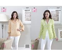 King Cole 5357 Knitting Pattern Womens Cardigan and Sweater in King Cole Opium or Opium Palette