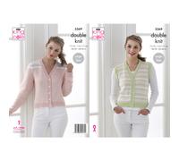 King Cole 5369 DK Knitting Pattern Womens Cardigan & Waistcoat