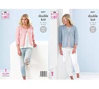 King Cole 5371 Knitting Pattern Womens V and Round Neck Cardigans in Cotton Top DK
