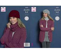King Cole 5393 Knitting Pattern Womens Cardigan Snood Hat in Luxury Merino DK