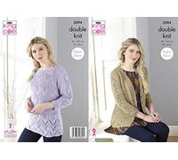 King Cole 5394 Knitting Pattern Womens Lace Cardigan and Jumper in Finesse DK