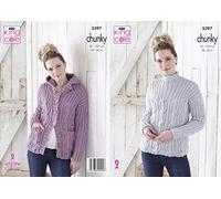 King Cole 5397 Knitting Pattern Womens Hoodie and Sweater in Timeless Chunky,Multicolor,32" - 42" bust