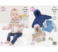 King Cole 5416 Knitting Pattern Baby Raglan Sweaters in Cherish DK and Cherished DK
