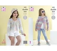 King Cole 5422 Knitting Pattern Girls Easy Lace Cardigans in Beaches DK
