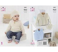 King Cole 5441 Knitting Pattern Baby Sweater Slipover and Hat in Comfort 4 Ply