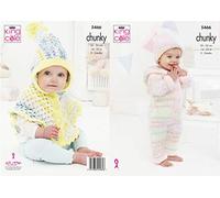 King Cole 5466 Knitting Pattern Babies All in One, Hat and Poncho in Comfort Cheeky Chunky