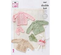 King Cole 5467 Knitting Pattern Baby Cardigans Blankets and Booties in Cottonsoft DK,Multicolor,12" - 21" (31cm - 54cm) Chest.