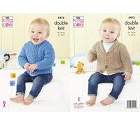 King Cole 5472 Knitting Pattern Baby Sweater and Jacket in Big Value Baby DK