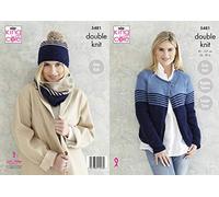 King Cole 5481 Knitting Pattern Womens Cardigan Snood and Hat in Subtle Drifter DK