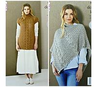 King Cole 5494 Knitting Pattern Womens Lace Tunic and Poncho in Alpaca DK