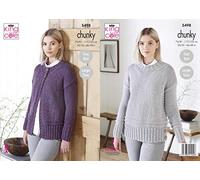 King Cole 5498 Knitting Pattern Womens Cardigan and Sweater in Big Value Poplar Chunky