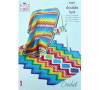 King Cole 5502 DK Rainbow Baby Blanket Toy Crochet Pattern